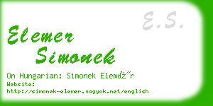 elemer simonek business card